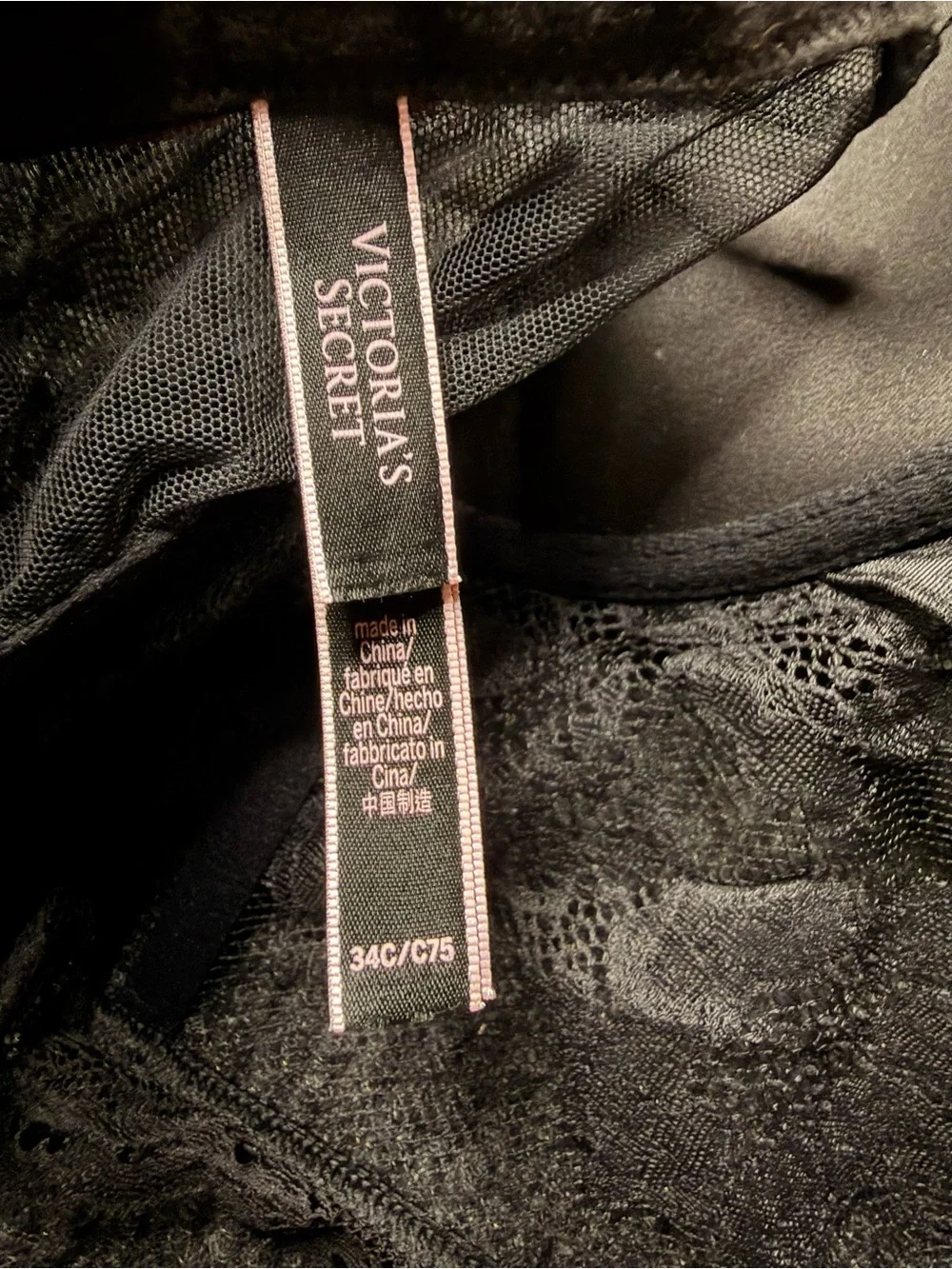 Victoria’s Secret Black Lace Longline Bustier Corset Bra 34C